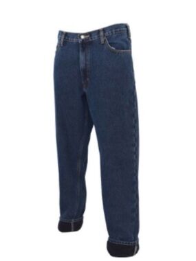 Full blue fleece lined relaxed fit Men's Dark Blue Denim Jeans 40*32 NWT